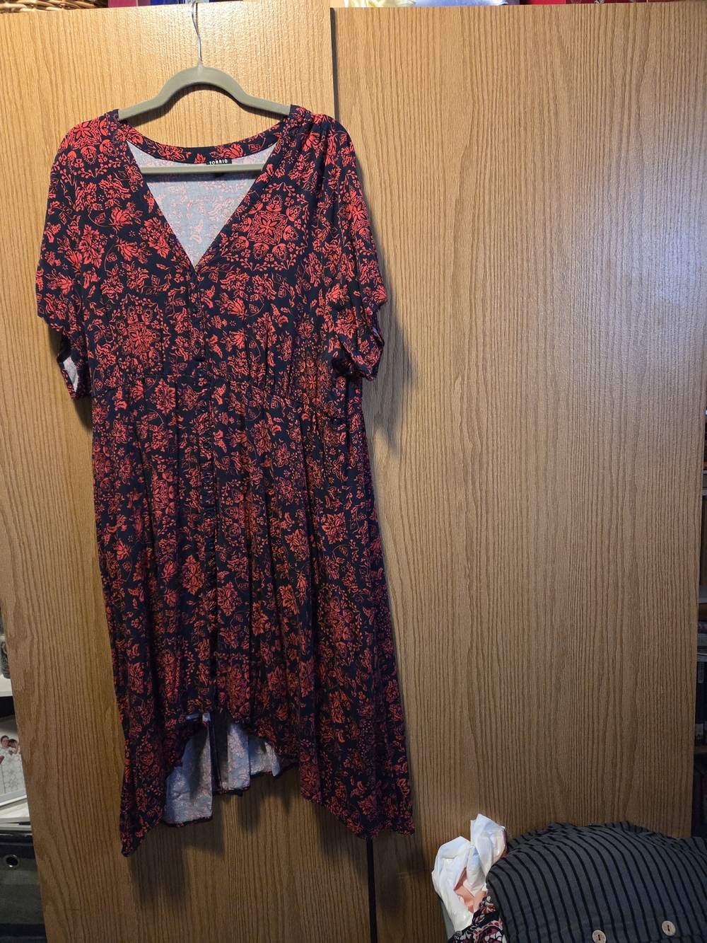 torrid High-Low Dress with Red Floral Print